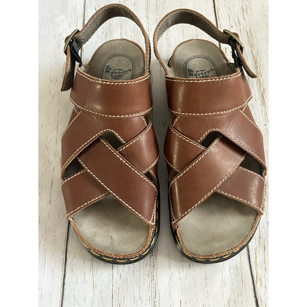 Dr Martens 9671 Sz 11 Vintage Made In England Brown Leather Chunky Sandals Doc